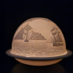 Bernardaud Limoges Mont St. Michel Lithopane Porcelain Candle Holder/ Fairy Lamp